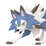 An image of a Shiny Midday Forme Lycanroc, taken from the Pokémon HOME sprites.